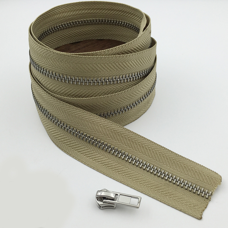 1 meter milieuvriendelijke 3#  metalen ritsen zonder schuif voor kleding portemonnee tas rits reparatiesets rugzak doe-het-zelf naai accessoires: Kahakisilver