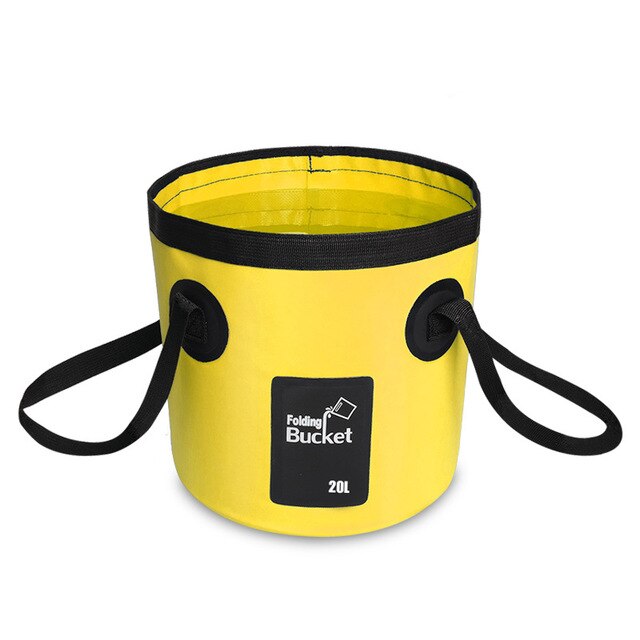 Bolsa De Agua 12 L 20 L Portátil Ondoordringbare Cubo Plegable Recipiente Para Almacenamiento De Agua Bolsas De Transporte Para pesc: Yellow 20L