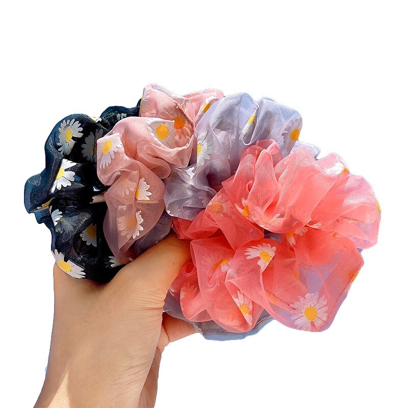 Diadema de margaritas de malla para niña, lazos para el pelo, accesorios para cabello de mujer, tocado
