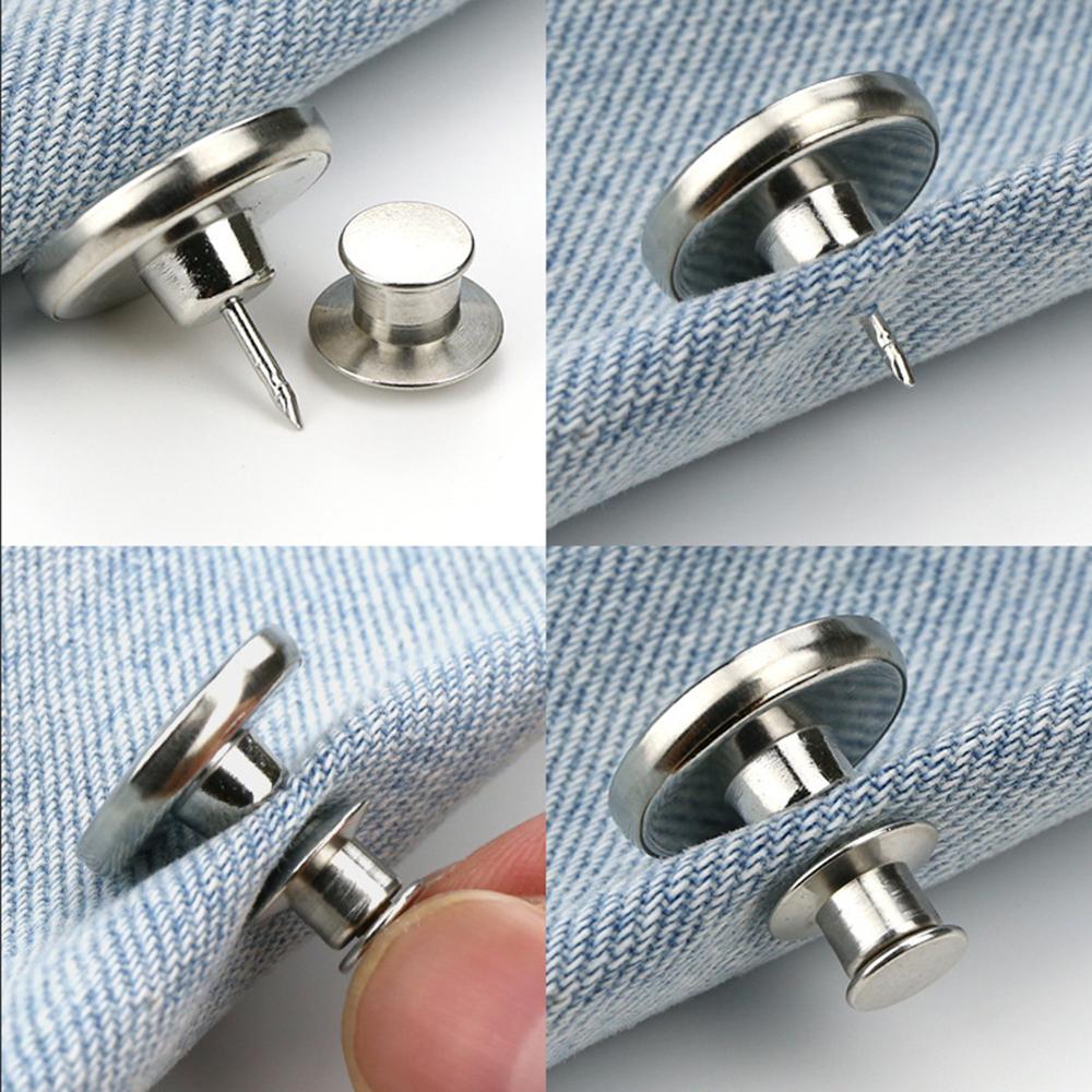 2 Stuks Snap Fastener Metalen Knoppen Voor Kleding Jeans Perfect Pas Button Zelf Verhogen Verminderen Taille 17Mm Gratis Nail naaien Botones