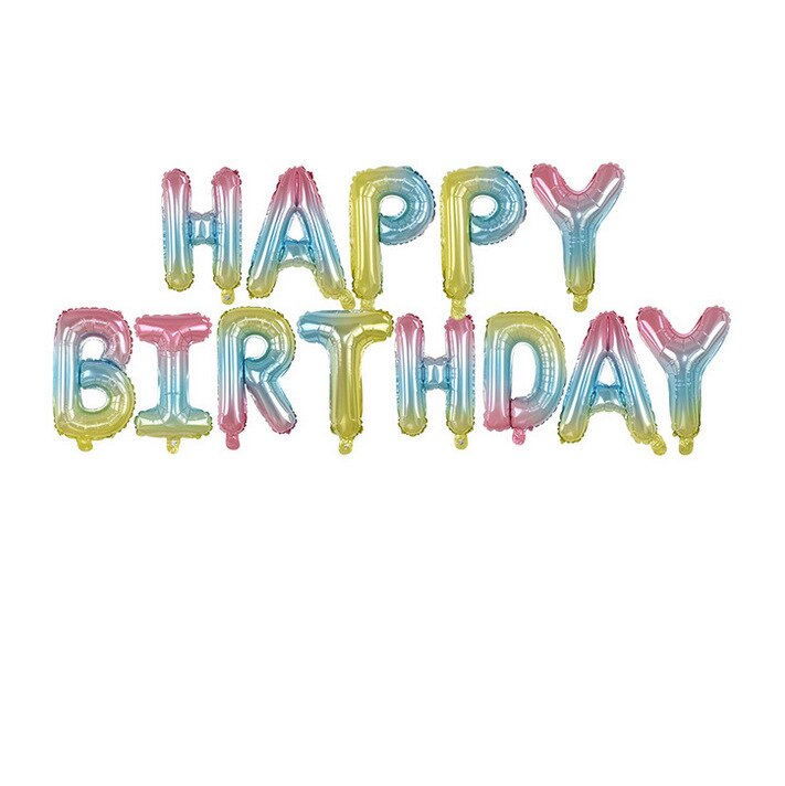 13 stuks happy birthday aluminiumfolie ballon alfabet ballon verjaardagsfeestdecoratie: Doordrenkt met de co