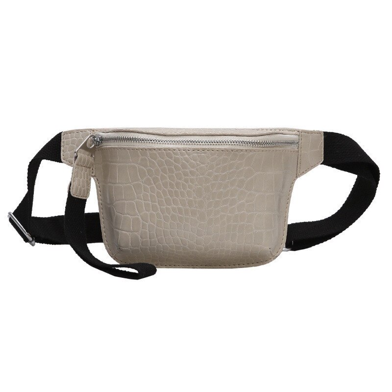 Bolsa feminina de crowdale, bolsa cinto de couro pu multicolor de crocodilo: Beige