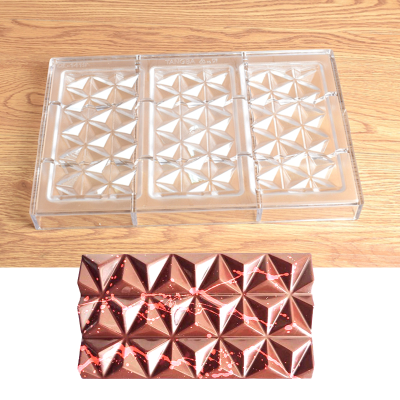 SHENHONG Rhombus Candy Molds Polycarbonate Chocolate Moulds Confectionery Dessert Bake Tray Pastry Tools Kitchen Bakeware