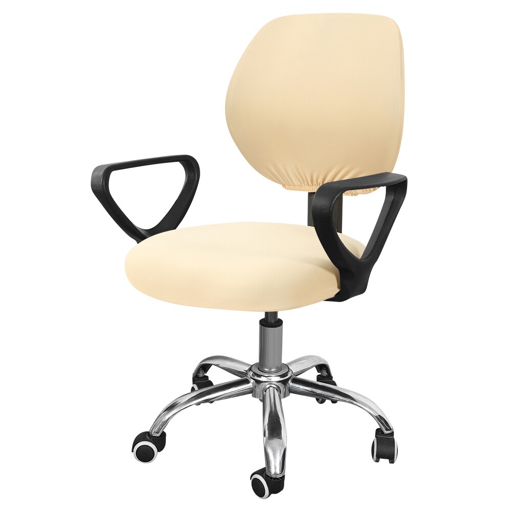 9 Solid Colors Office Chair Cover Elastic Office Armchair Covers For Mariage Rotatable Computer Chair Slipcovers Spandex Fabric: beige yellow