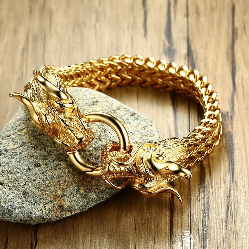 Rvs Dragon Armband Mannen Sieraden Mode Accessoires Armbanden Bangles Mannelijke Gouden Armbanden Voor Man Armbanden