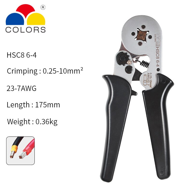 HSC8 6-4A Wire connector crimper Crimp Plier Kit Crimping Tools For Tube Terminals + Wire Stripper Crimping Pliers Set: HSC8 6-4-W