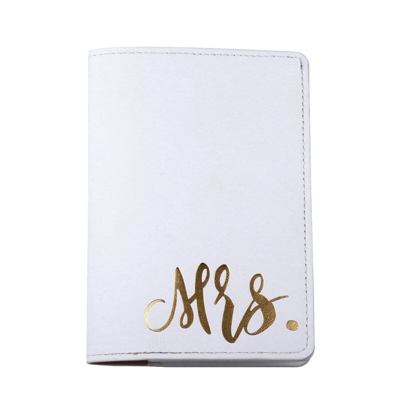 Portable Mr Mrs Travel Passport ID Credit Card Cover Holder Case Protector F42A: White