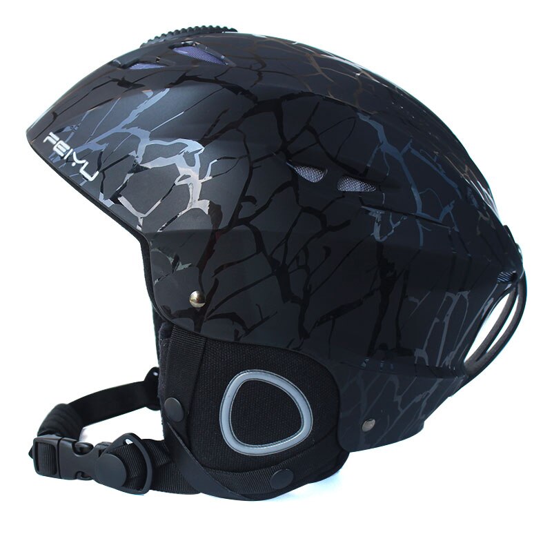 FEIYU Outdoor Adult Safety Ski Helmet Integrally-molded Men Women Snow Skiing helmet Snowboard Skateboard Sports Helmet Mens: Stripes Black / L(58-61CM)