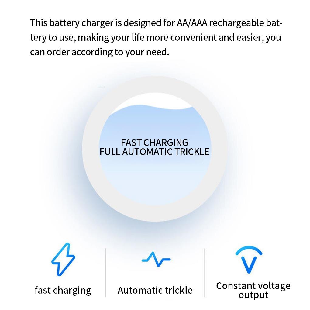 3 Slots Usb Batterij Oplader Voor Aa/Aaa Oplaadbare Batterijen Oplader Voor Afstandsbediening Microfoon Camera Digitale Muis