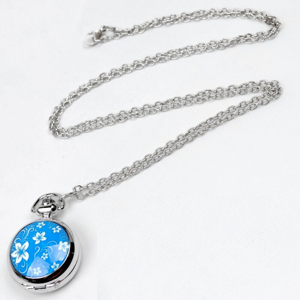 6139 Ceramic Moran Glass Pocket Watch Silver Delicate Cute Women FOB Quartz Watch