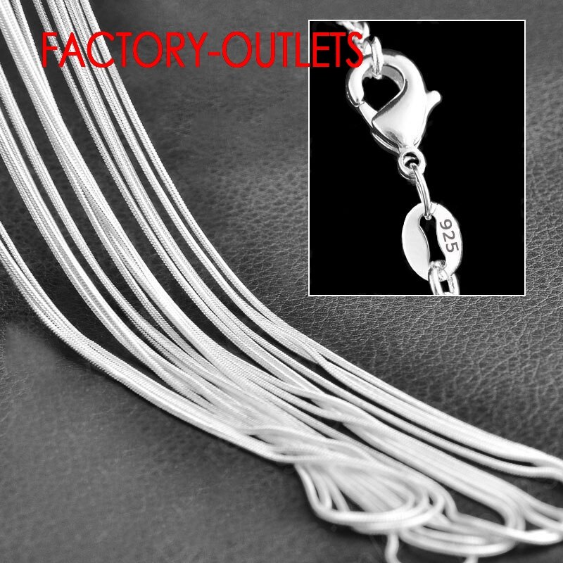 10pcs Pure Genuine 925 Sterling Silver Snake Necklace Necklace Chain Multi Size 16&#39;&#39;-30&#39;&#39; Big