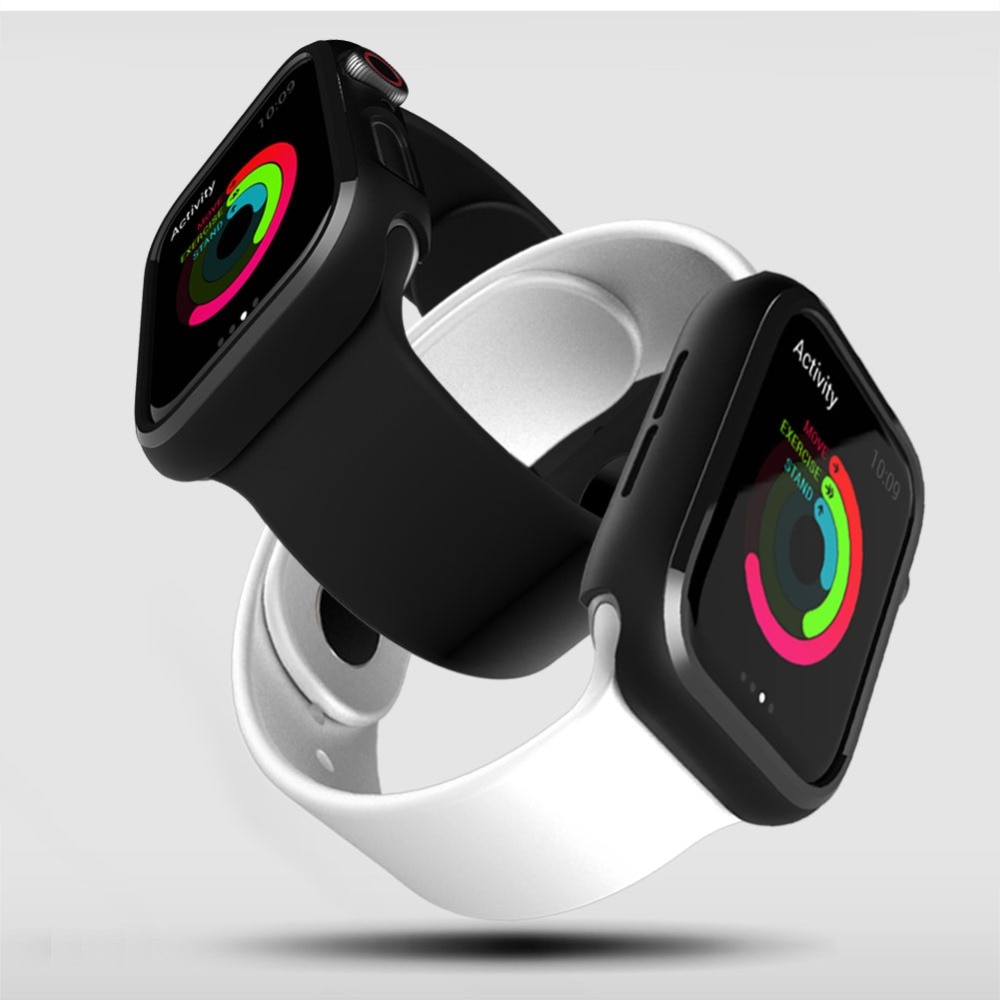 Bumper for apple watch series 1 2 3 4 5 PC case slim fit case for iWatch thin protector plastic black frame 40 44 38 42 mm band