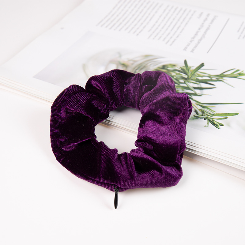 Chouchou pour cheveux avec attache pour cheveux Secret Sight ⁣ ⁣ ⁣ ⁣ Compartiment de rangement caché avec poche de rangement zippée, conteneur sûr de détournement de voyage: WHITE
