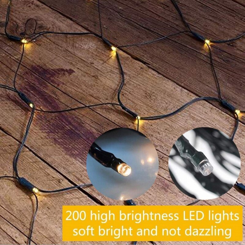 3x2m Solar Mesh Net Light Led Fairy String Window Curtain Lights 8 Modes Home Lighting Garden Patio Yard Balcony Decoration