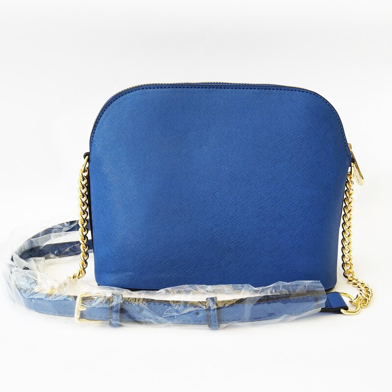 Woman Package Cross Leather Bag Small Shell Package Single Shoulder Messenger Chain Package Handbag: blue