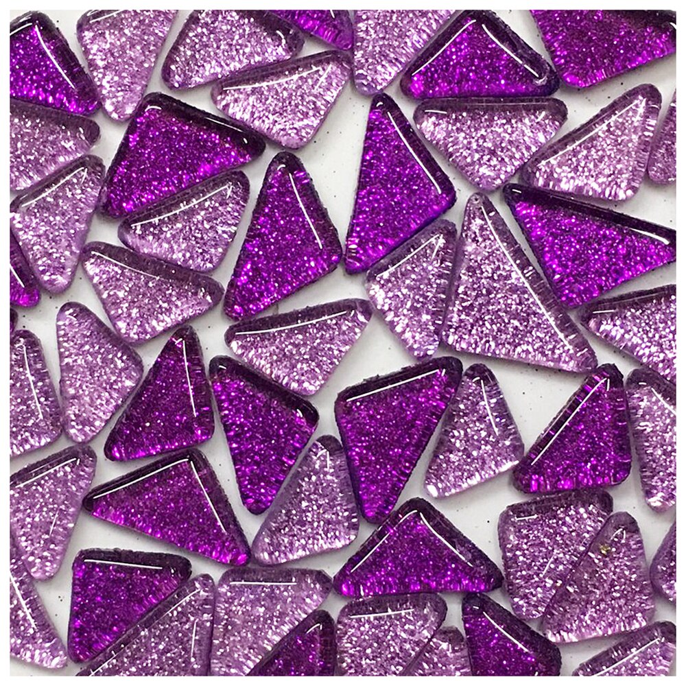 120g 70Pcs Glitter Shiny Crystal Mosaic Tiles 1-2cm Square Triangle Shape DIY Mosaic Stone Multi-Color Optional Craft Materials