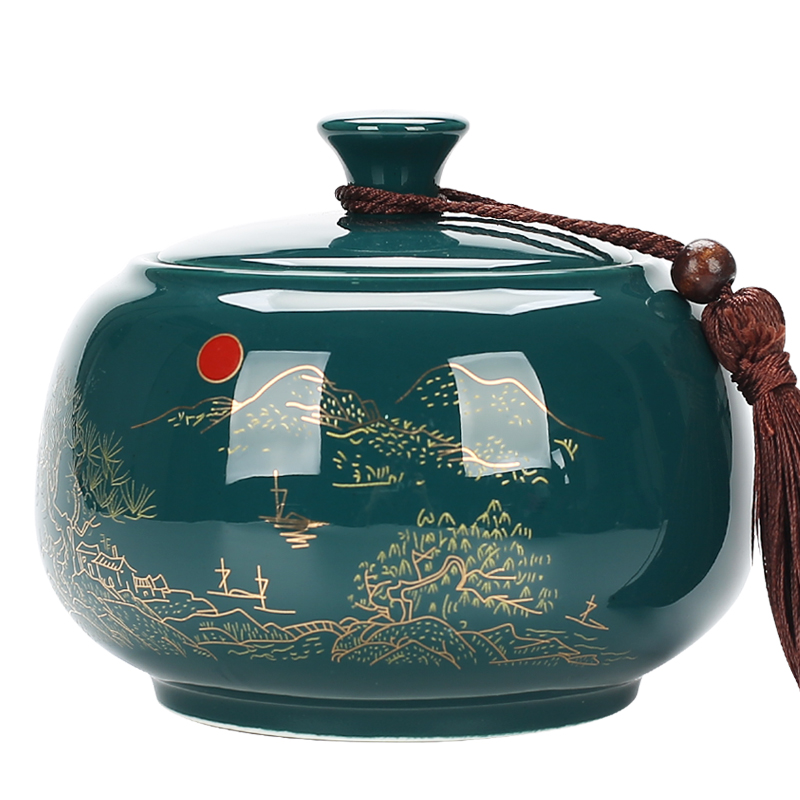 Keramik Glas Tee Kasten Tee Blätter Container Süßigkeiten Können Getrocknete Obst Tee Caddie Geruch nachweisen Chinesischen Caja De Te Lagerung topf AC50TE