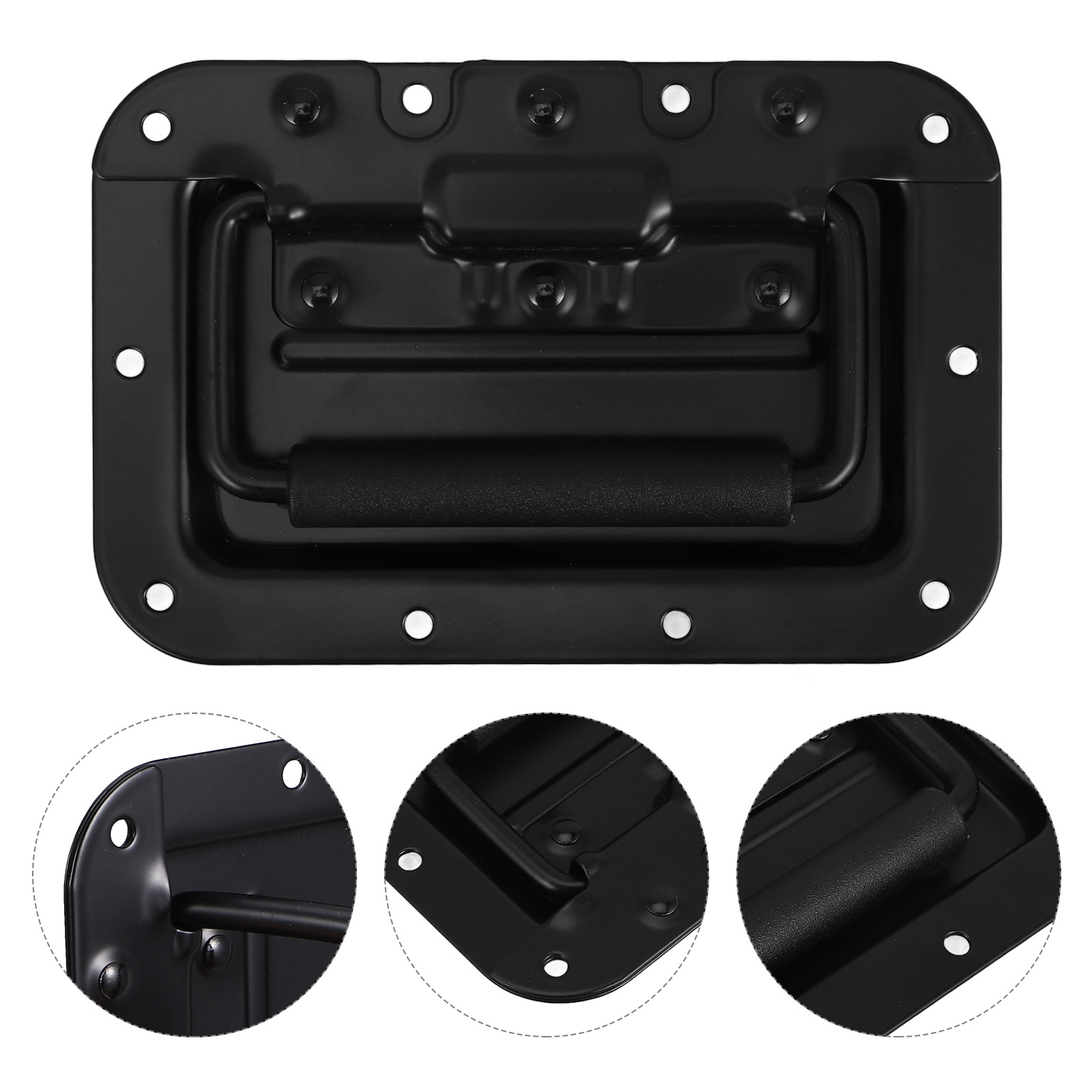 Drawer Handle Flight Case Spring Loaded Grip Cabinet with Iron Padded Black Pull: Default Title