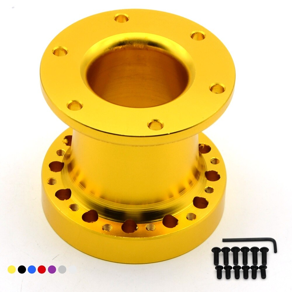 Universal Steering Wheel Hub Spacer 76MM Steering Wheel Hub Boss Kit Adapter Spacer: Gold