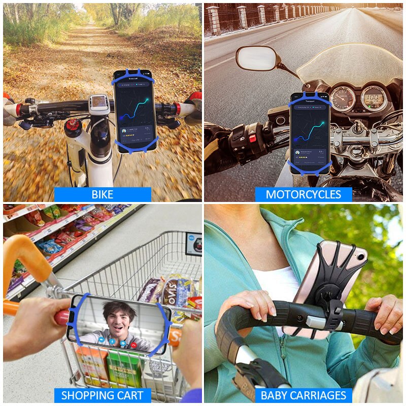 Silicone Bicycle Phone holder Mount Shockproof Elastic 360 Degrees Rotation Installation Universal In Seconds For IPhone X Xr Xs