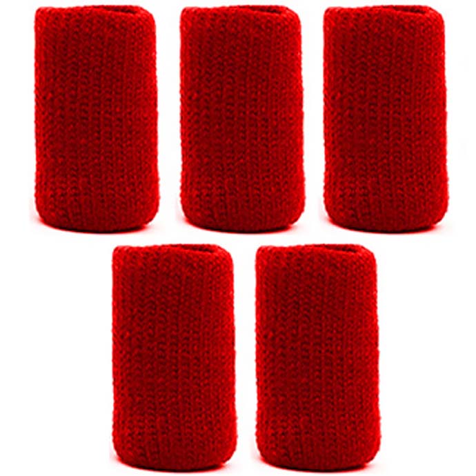 Basketball Stretchy Protector Finger Covers Gym Fitness Support Sport Protective Band Wraps Guards Cover Aid: Type2 Red 5Pcs