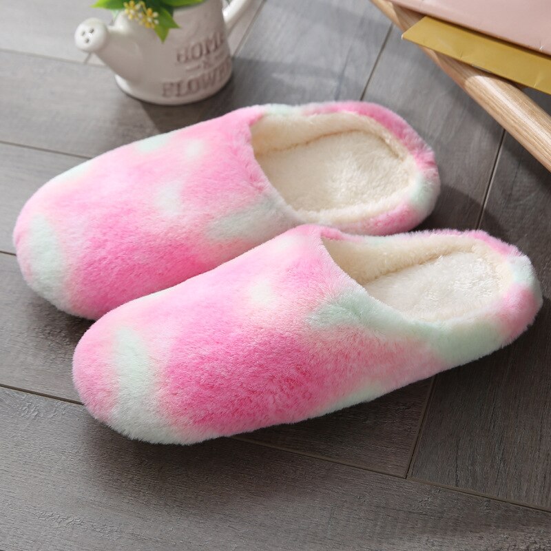 Pantoufles de maison antidérapantes à fleur pour femme, claquettes de neige chaudes à enfiler, sandales d'intérieur,: Pink / 8