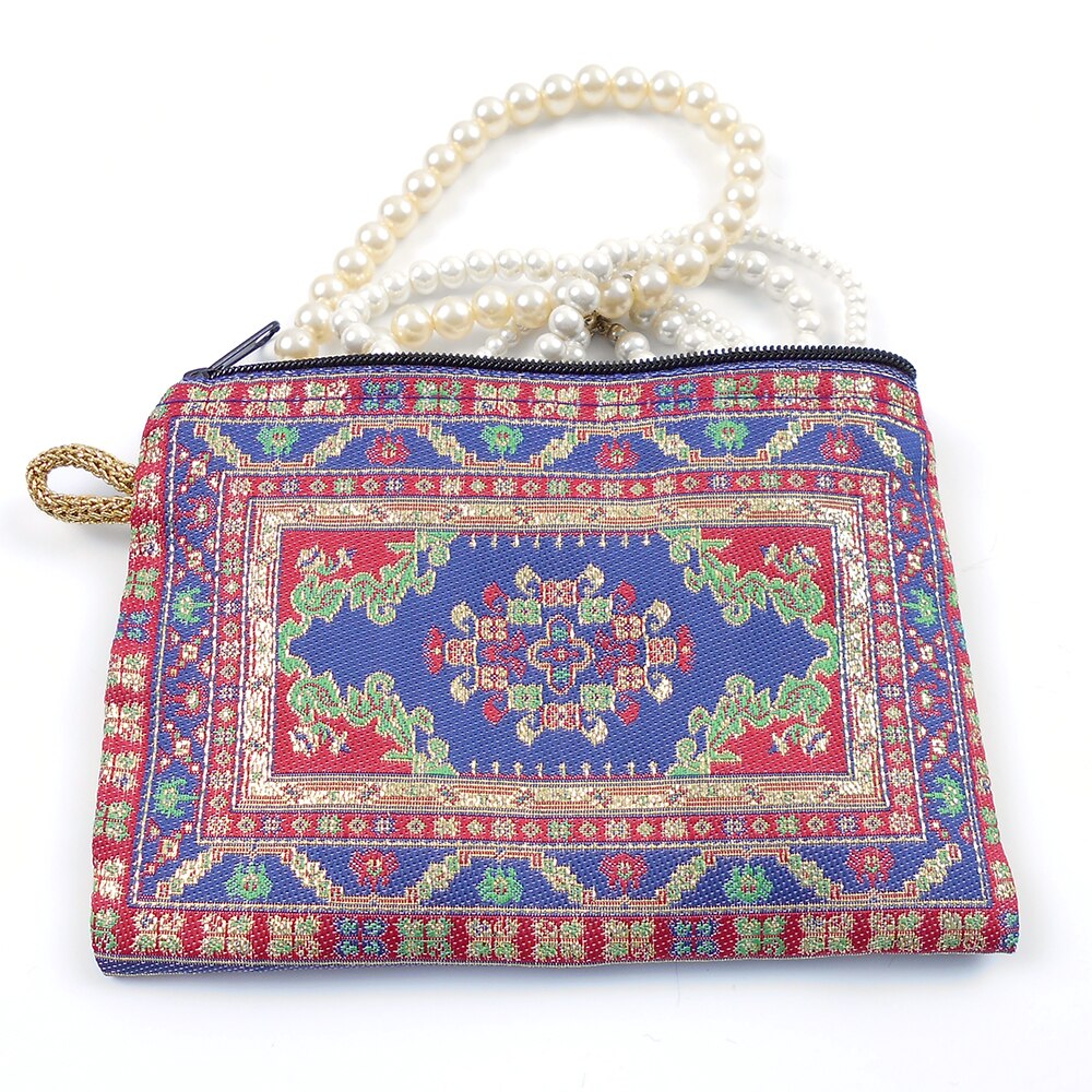 3 Pcs | Handmade Red-Yellow-Navy Blue Turkish Carpet Pattern Women Wallet With Zipper | Christmas Ideas for Dear