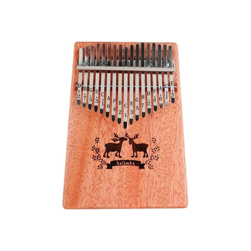 Kalimba 17-Key Thumb Piano Mahonie Fineer Geïntegreerde Kalimba Muziekinstrument Kinderen Beginner Draagbare Vinger Piano: 1