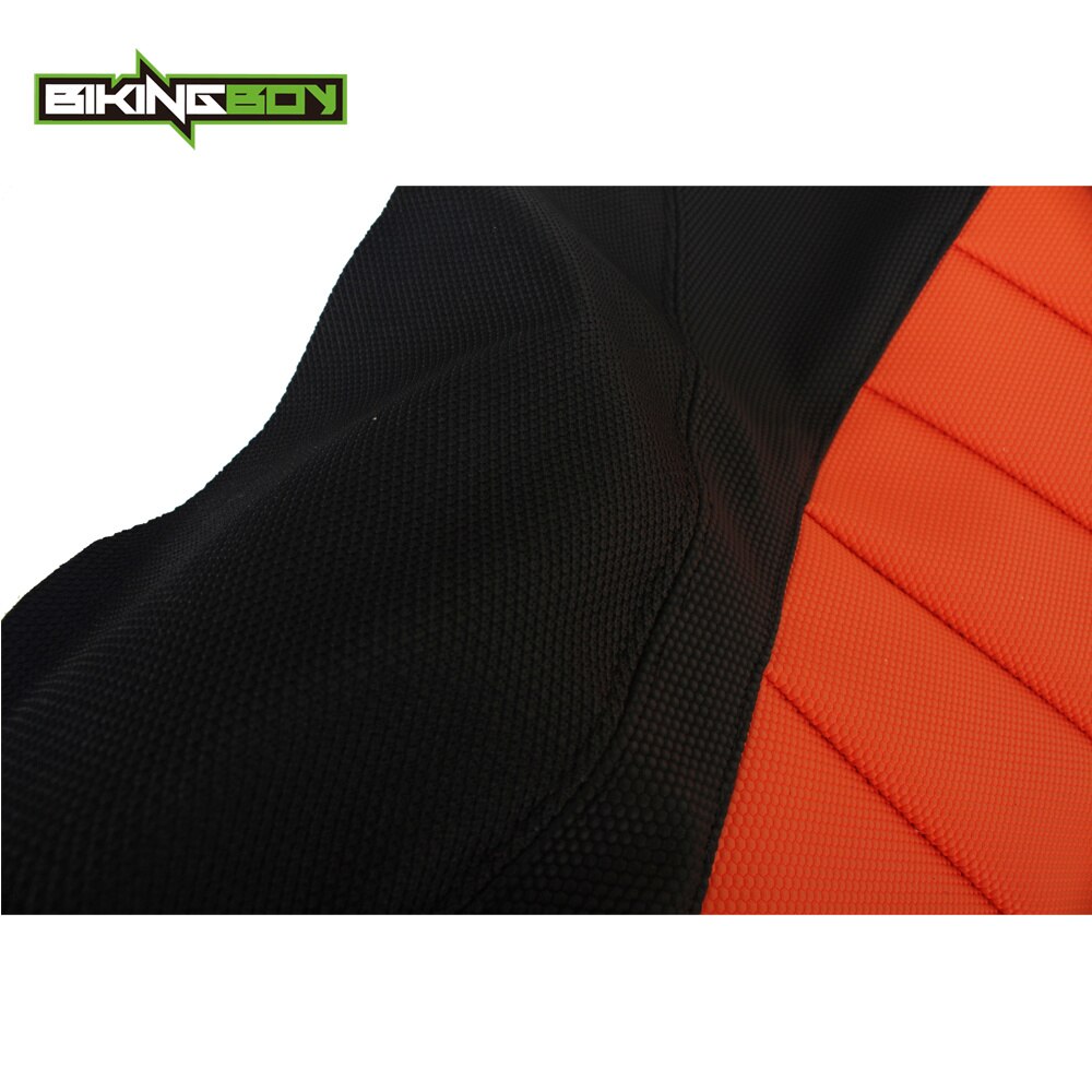 BIKINGBOY Orange Black Motorcycle MX Motocross Offroad Ribbed Gripper Soft Seat Cover for KTM SX 50 SX50 09 10 11 12 13 14