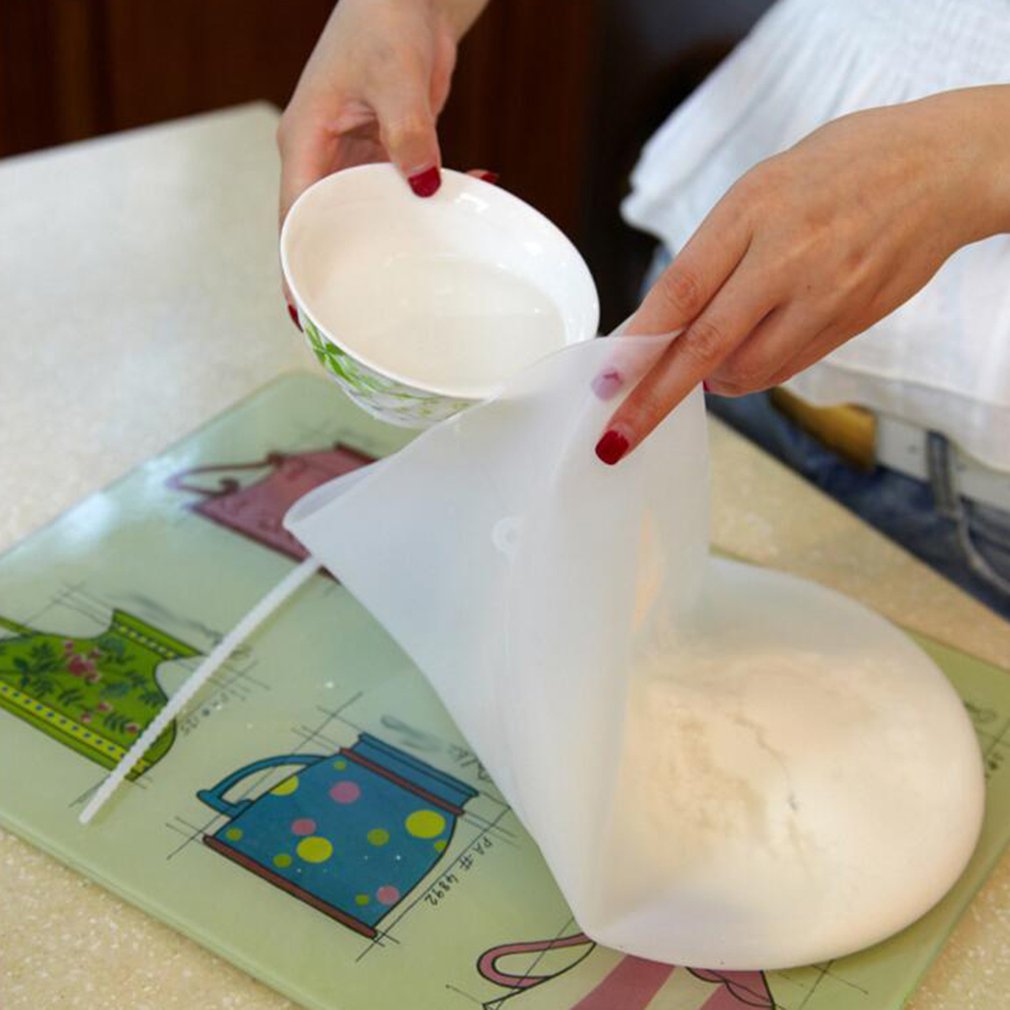 2x Silikon Knetbeutel Lebensmittelqualität - Antihaft Teigbeutel Für Brot & Pizza
