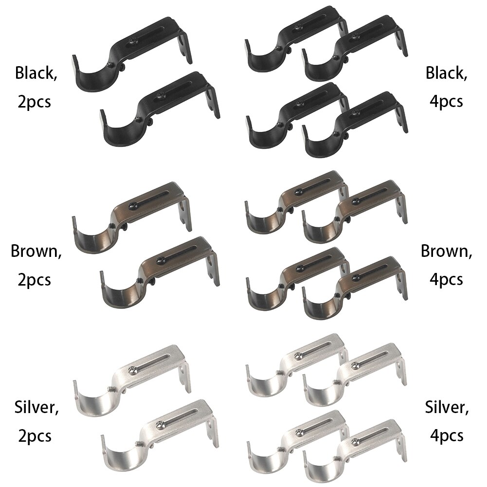 With Screws Curtain Rod Bracket Home Window Frame Bedroom Wall Mounted Living Room Adjustable Length Hardware Heavy Duty Support