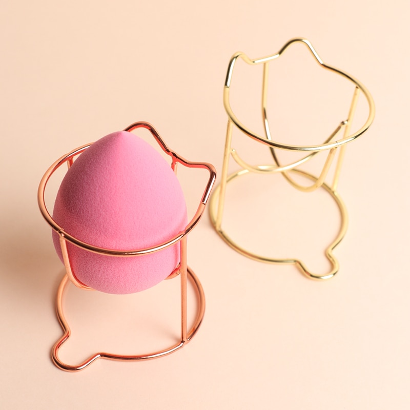 1 pcs Cute Cat Beauty Egg Bracket Dryer cosmetic Makeup Sponge Gourd Powder Puff Rack Organizer Box Shelf Holder storage Tools