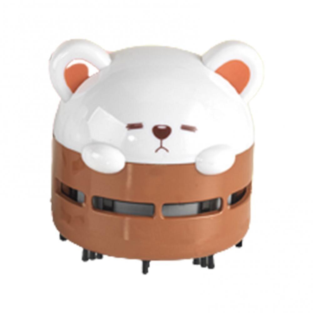 Mini aspirateur de bureau Portable, ours de dessin animé, chargement USB, veilleuse, clavier, nettoyant de Table pour véhicule, balayeuse de Table: Rouge