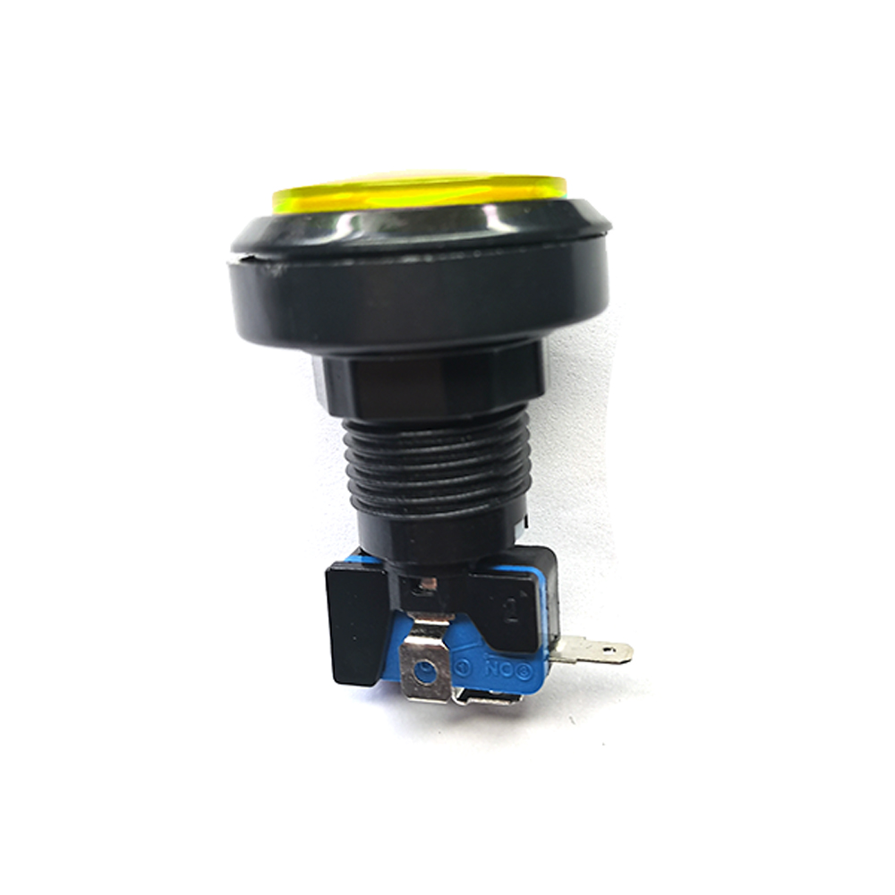 46mm trykknapper 12v led-belyste lyskontakter gyngegravemaskine spilklo automatkran flipperspildele spilleautomatarkade gør-det-selv: Gul
