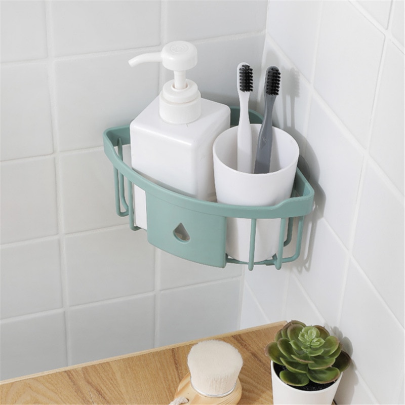 Étagère de salle de bain en plastique, organisateur d&#39;angle Snap-Up, caddie d&#39;angle de salle de bain, rangement de douche, support mural, porte-shampoing
