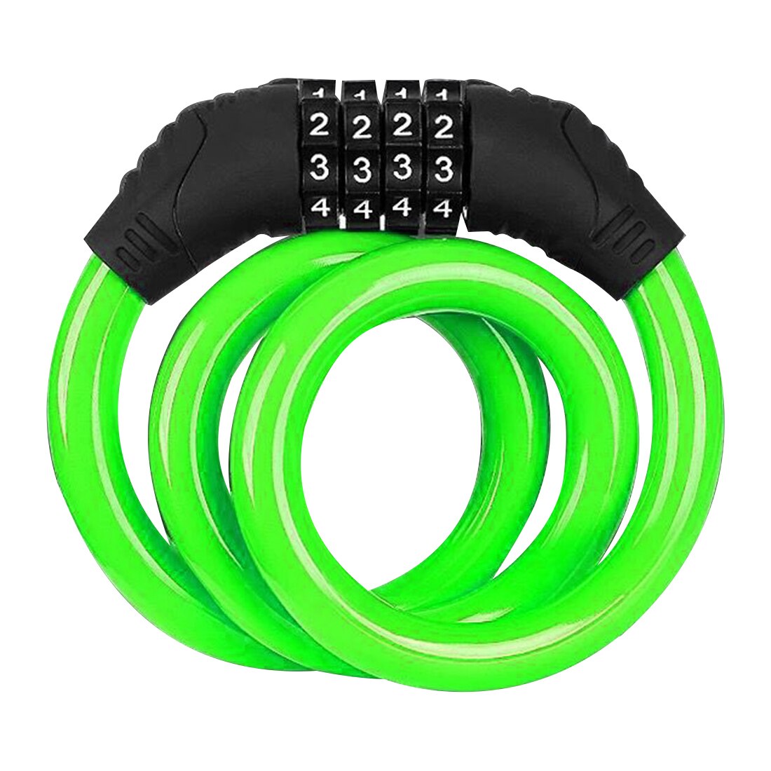 Bike Lock 4 Digit Code Kombination Fahrrad Lock Fahrrad Sicherheit Lock Fahrrad Ausrüstung Radfahren Sport MTB Anti-diebstahl Ring schloss: Style1 green