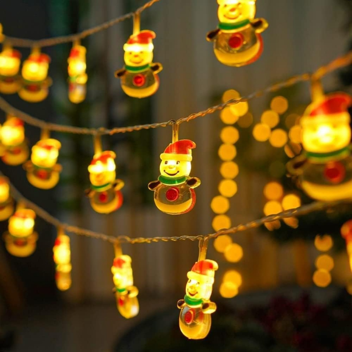 1pc luci natalizie per albero di Natale, pupazzo di neve e Babbo Natale lucine a portato per la casa alberi di Natale decorazioni per interni di nozze