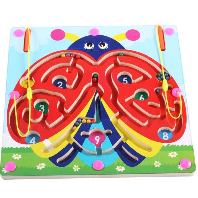 Kinder baum magnetic maze strich perlen puzzle intelligenz desktop-spielzeug früherziehung jungen mädchen holzspielzeug