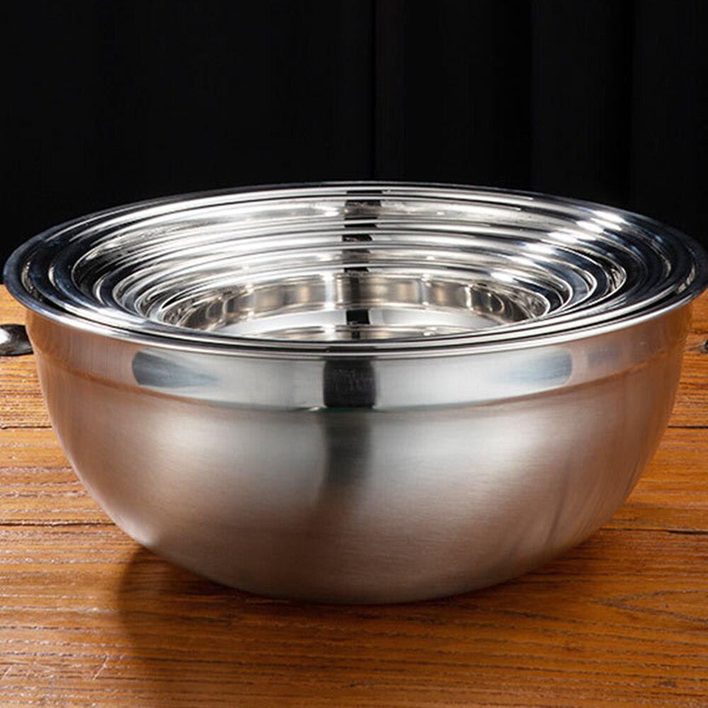 Utensilio de cocina antideslizante de acero inoxidable, cuenco para ensalada, pan, pasteles, cuencos, 18/20/22/24/26/28/30cm de diámetro, 1 unidad