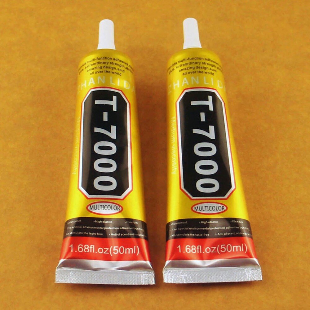 , 20 unidades de pegamento negro de 50ml T7000, resina epoxi adhesiva multiusos para manualidades, pantalla táctil de cristal, T-7000 para teléfono móvil