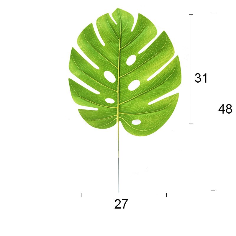 1 pack Artifical Green Palm leaves Hawaii Tropical Turtle Leaf for Kids Birthday Party Jungle Flamingo Summer Party Decoration: 3pcs big light green