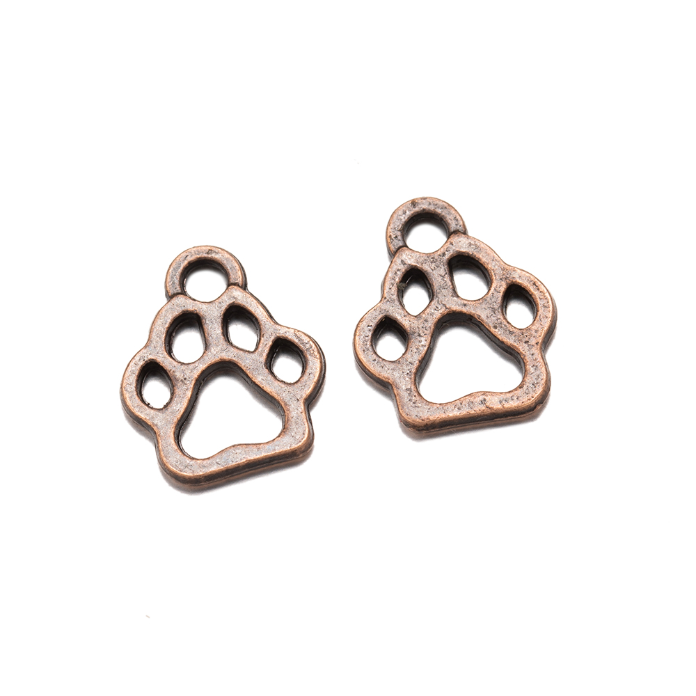 50 Stks/partij Dier Kat Hond Paw Print Holle Hanger Voor Diy Handgemaakte Armbanden Kettingen Sieraden Maken Accessoires Handwerk Bedels: Goud-kleur