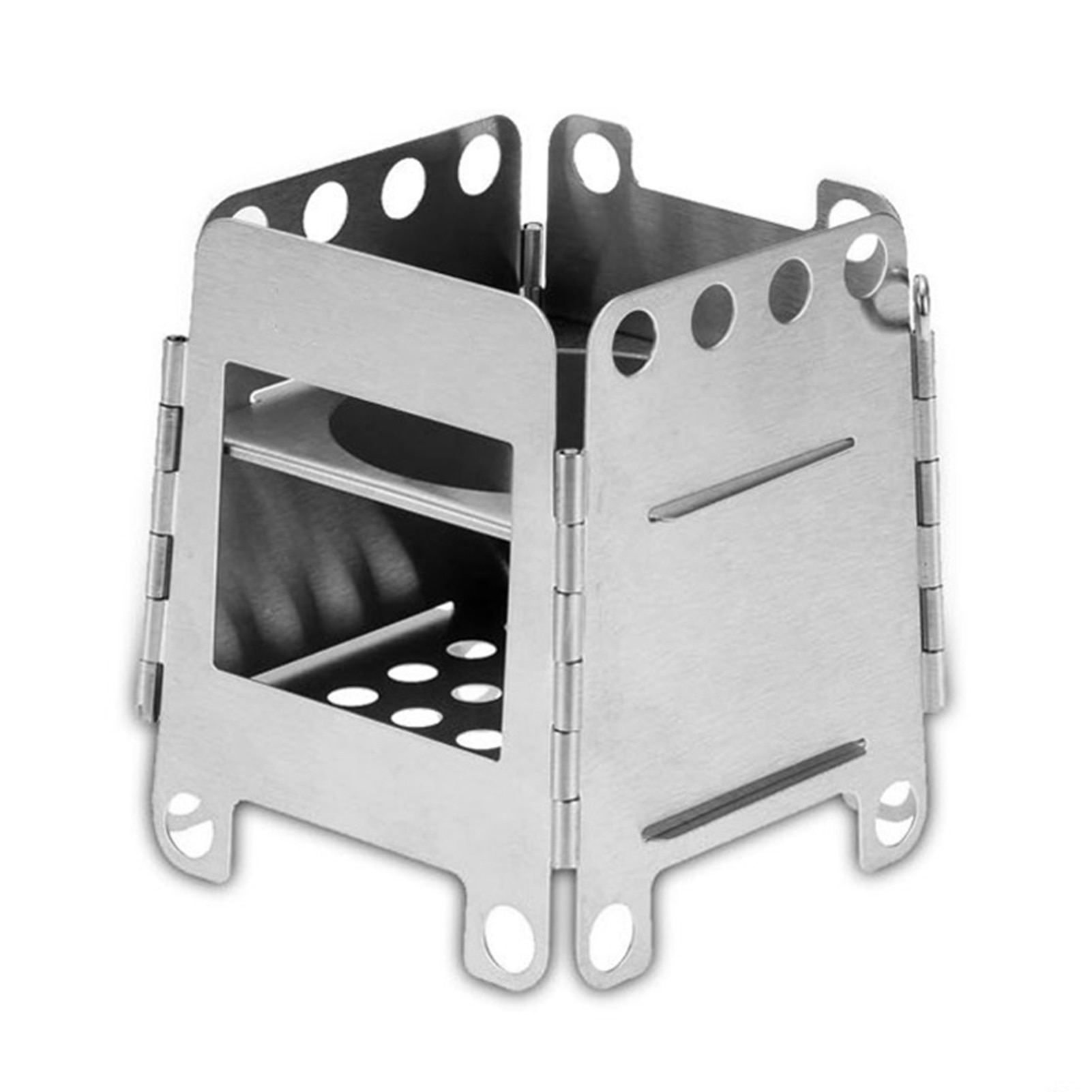 Portable Stainless Steel Camping Stove Outdoor Cooking Stove Hiking Picnic BBQ Wood Burner Pocket Alcohol Burning Furnace Stove