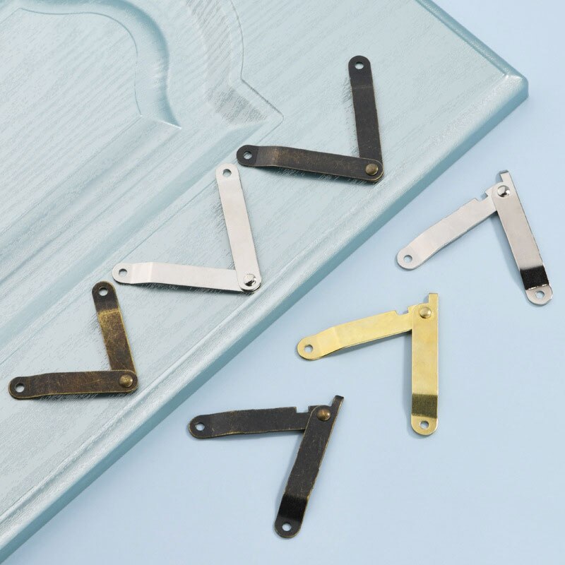 2pcs Antique Wooden Box Corner Support Hinges Stay Box Display Furniture Cabinet Door Kitchen Cupboard Hinges Lid Stays