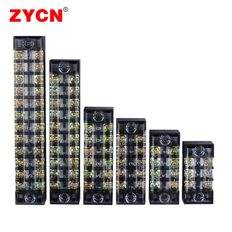 1Pc Dual Row Barrier Screw Terminal Block TB-2506 Strip Wire Connector 600V 3/4/5/6/10/12 Paralleler Position Electric Box 2512