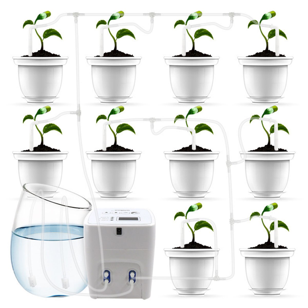 Automatic Drip Irrigation System Garden Self-Watering Kit Single/Double Pump Waterproof Smart Watering Device Timer