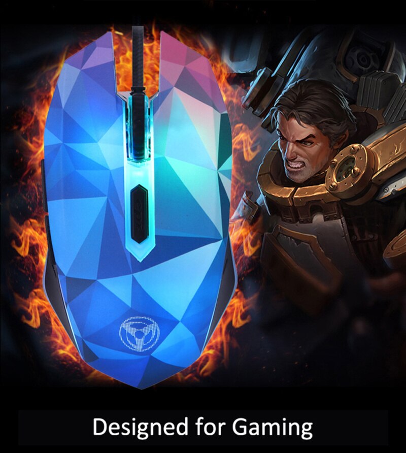 1 Pcs Wired Gaming Mouse Diamond Version Mice 4 DPI Levels Ergonomic 7 Circular Breathing LED Light For Laptop PC Mouse Gamer