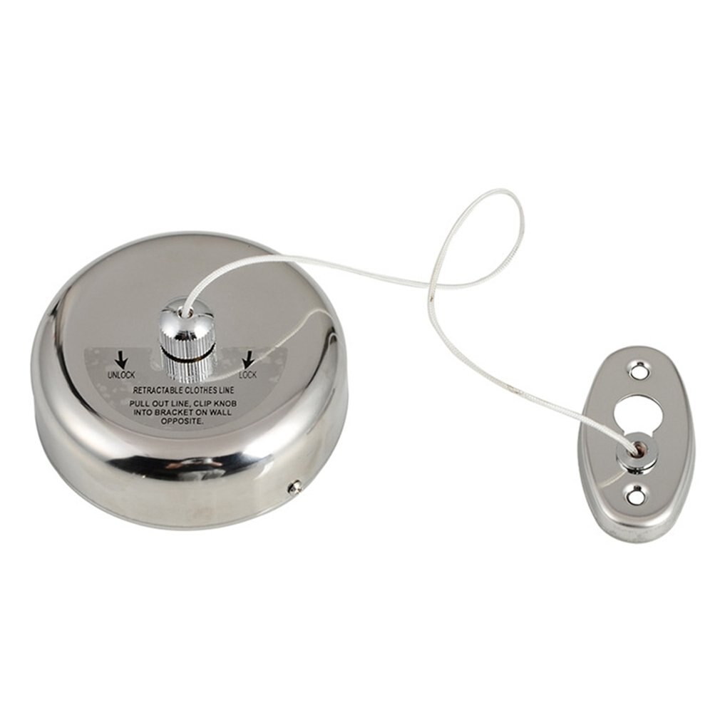 2.8m Portable drying rack 304 Stainless Steel Household Non-perforated Retractable Plastic Nylon Rope Wall-mounted Clothesline: Default Title