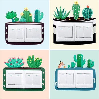 3D Big Switch Cover Room Decor Silicone Light Button Sticker On-off Switch Sticker Luminous Switch Outlet Double Swatches