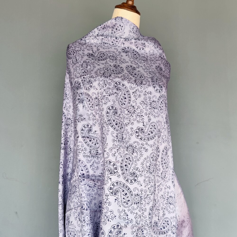 22M soie double palais soie impression tissu shantung soie brute soie thaïlandaise bon lustar dupion tissu violet paisely